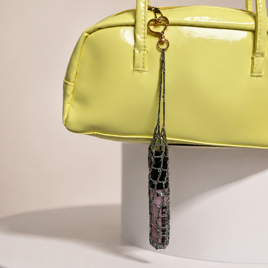 LIP GLOSS BAG CHARM / LIPSTICK HOLDER  (SWAMP GREEN)