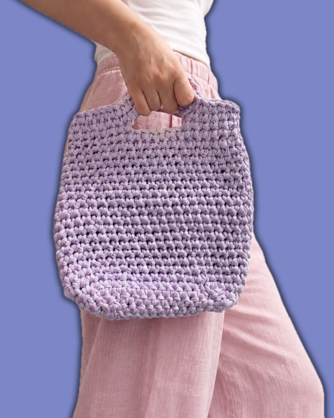 LAVENDER PURPLE BASKET BAG
