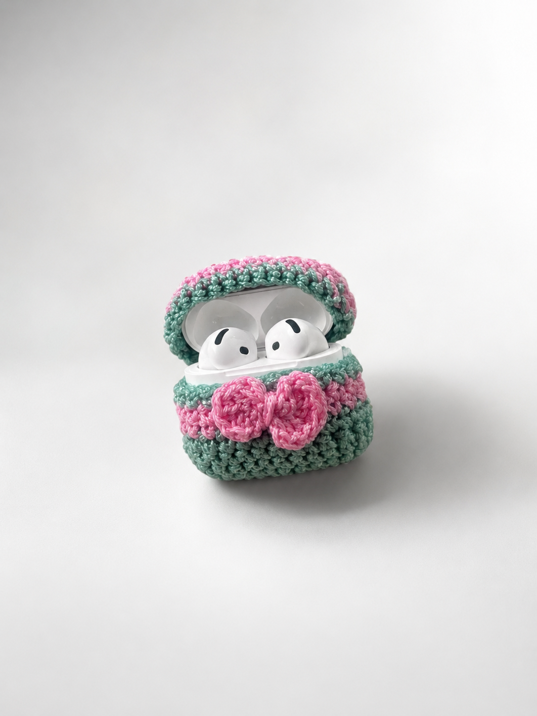 Pink & Sage Crochet AirPods 4 Case