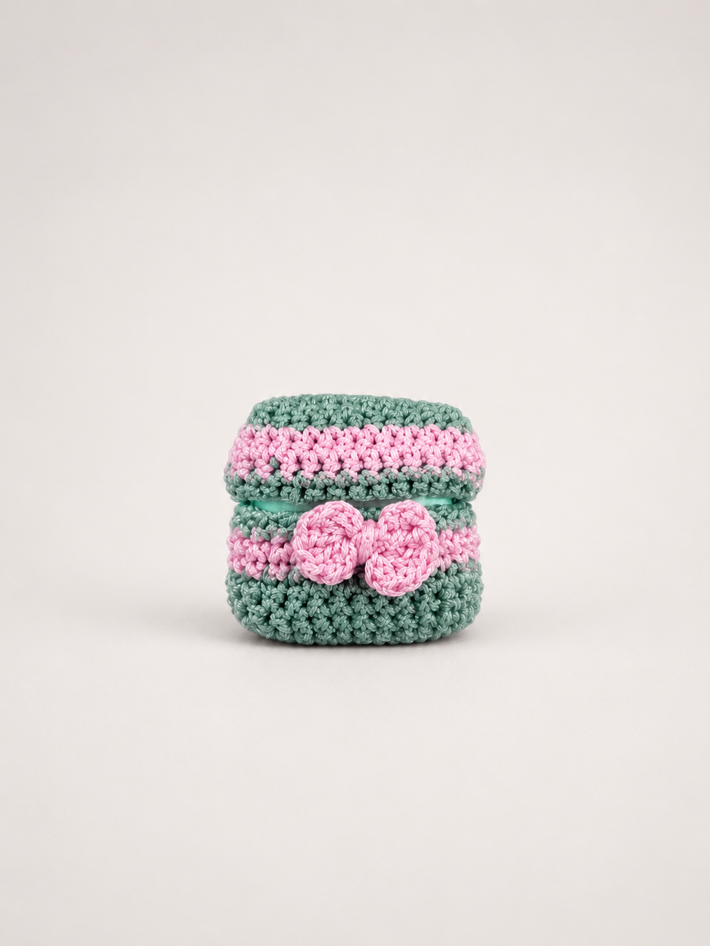 Pink & Sage Crochet AirPods 4 Case
