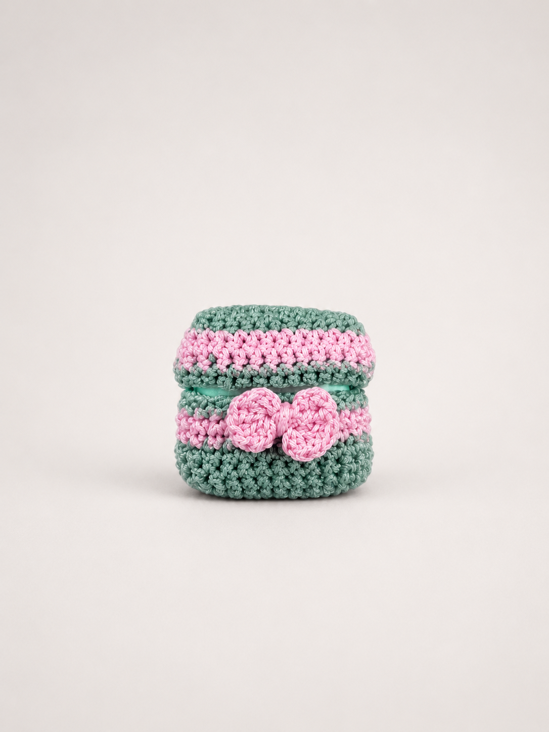 Pink & Sage Crochet AirPods 4 Case