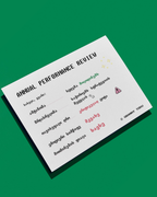 ANNUAL PERFORMANCE REVIEW BIRTHDAY CARDS