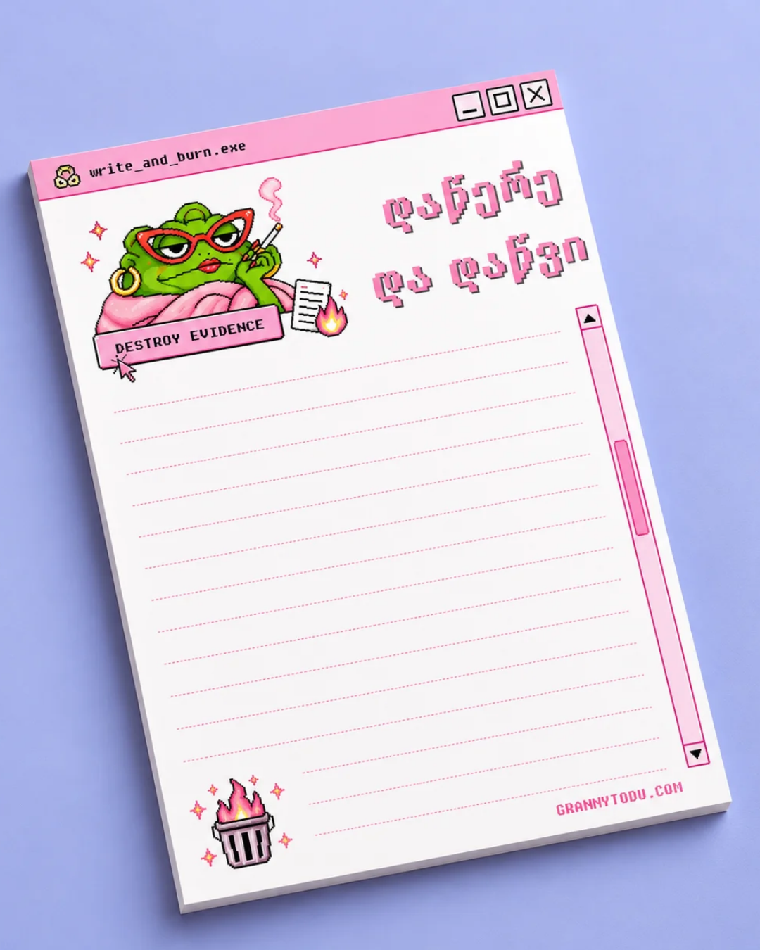 WRITE & BURN NOTEPAD