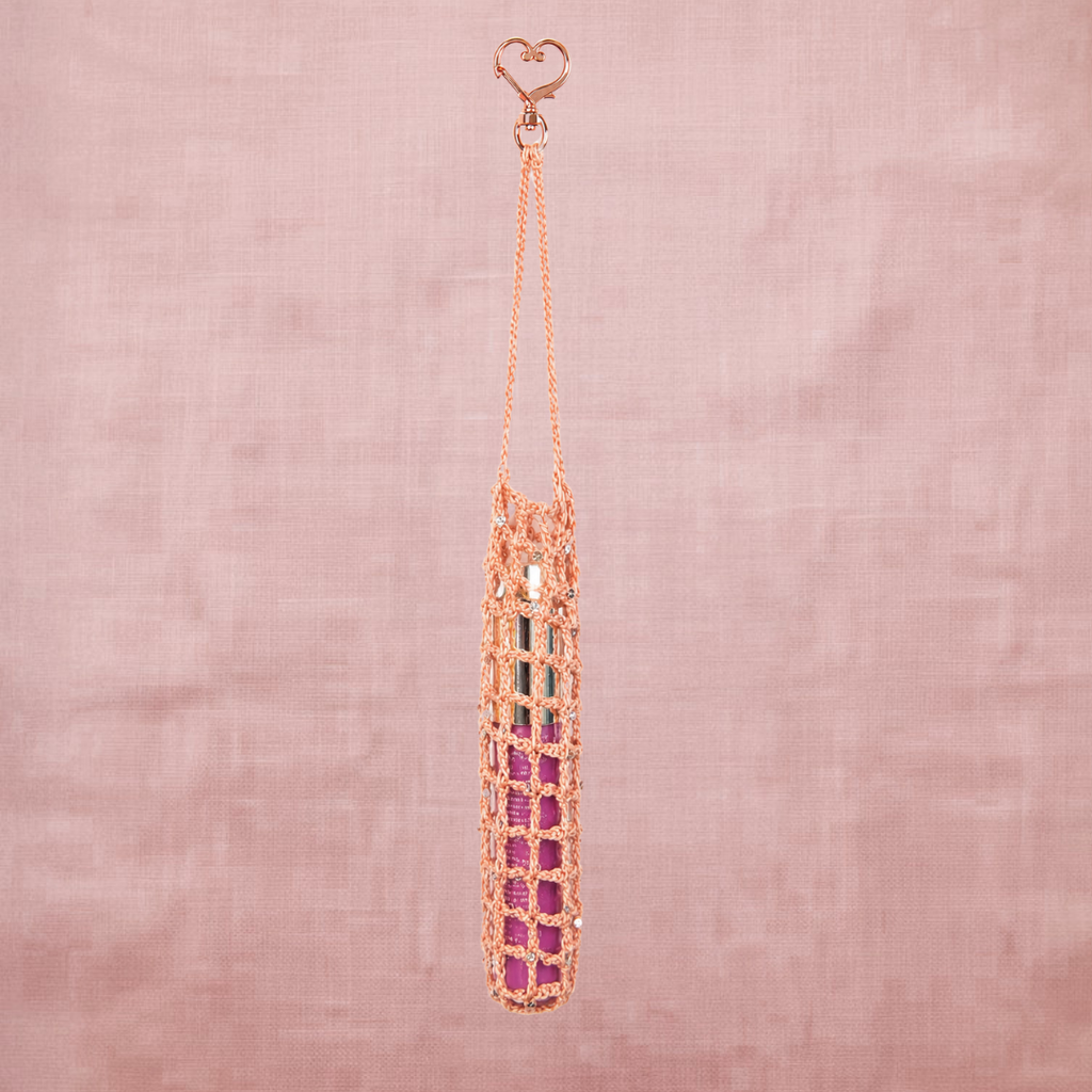 LIP GLOSS BAG CHARM / LIPSTICK HOLDER  (PINK)